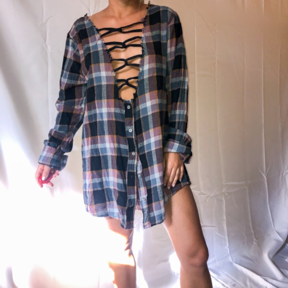 cute plaid grunge dress- size small